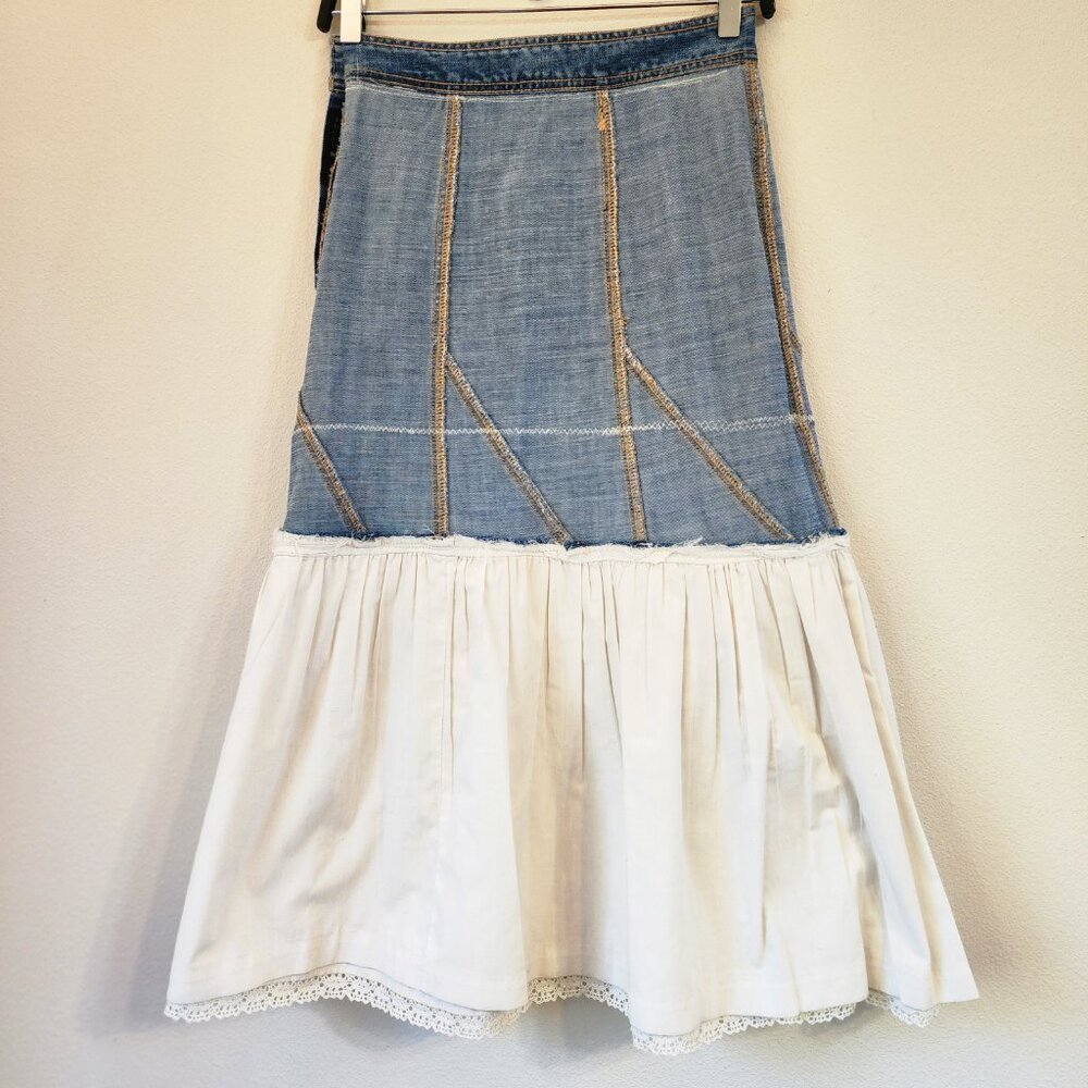 Floral White Midi Skirt - Picture 9 of 16